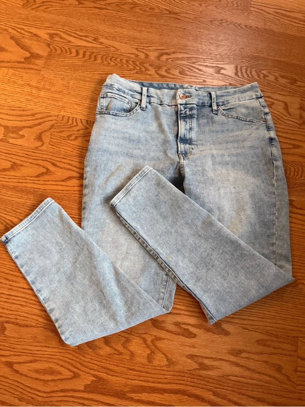 Express High Rise Light Wash Women's Skinny Jeans Size L 12/14 Ultra Stretch